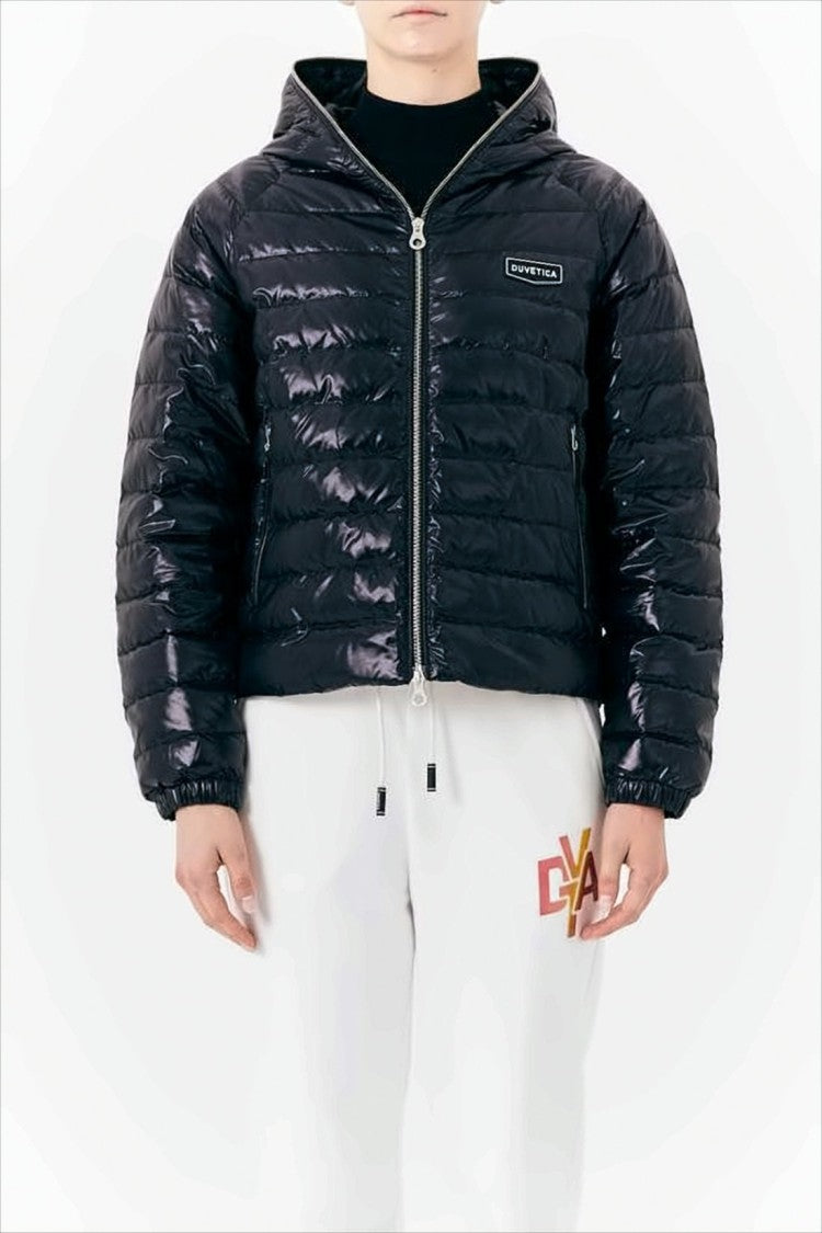 Duvetica Glossy Quilted Puffer Jacket With Cropped Fit