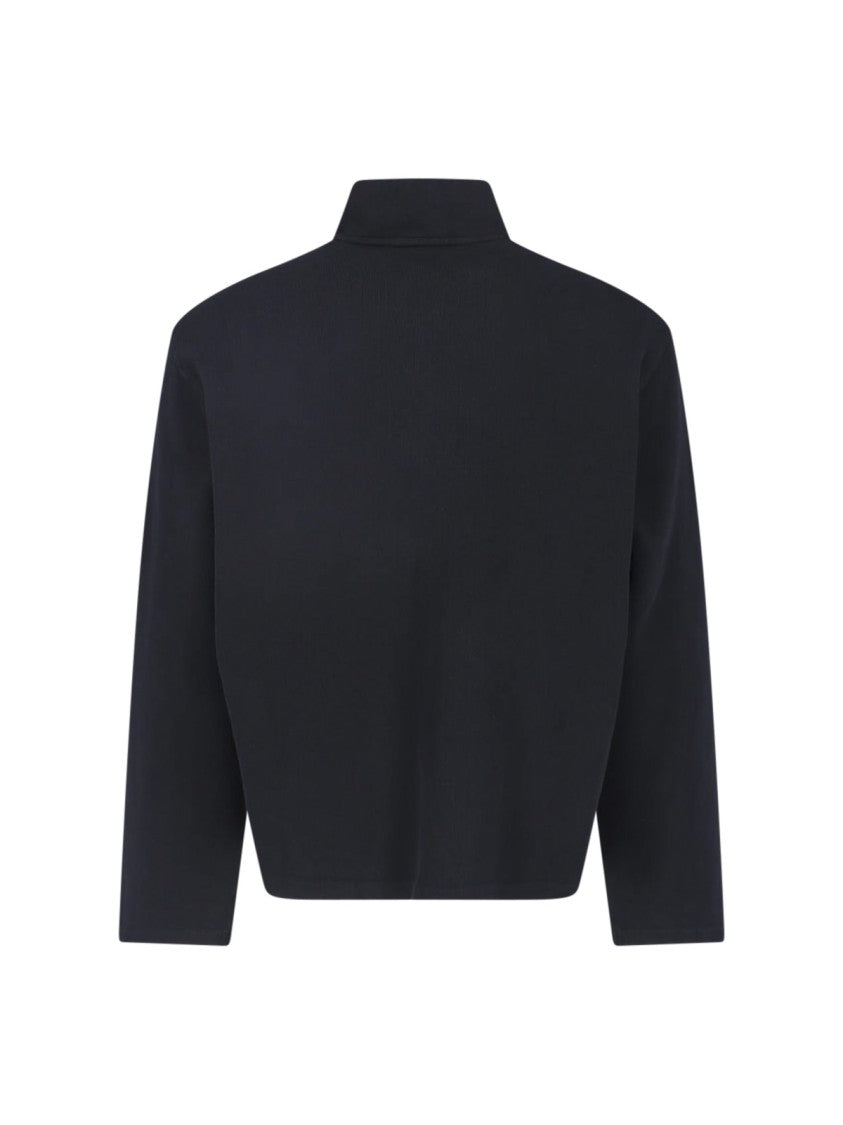 Our Legacy Black Shrunken Cotton Zip-Through Knit