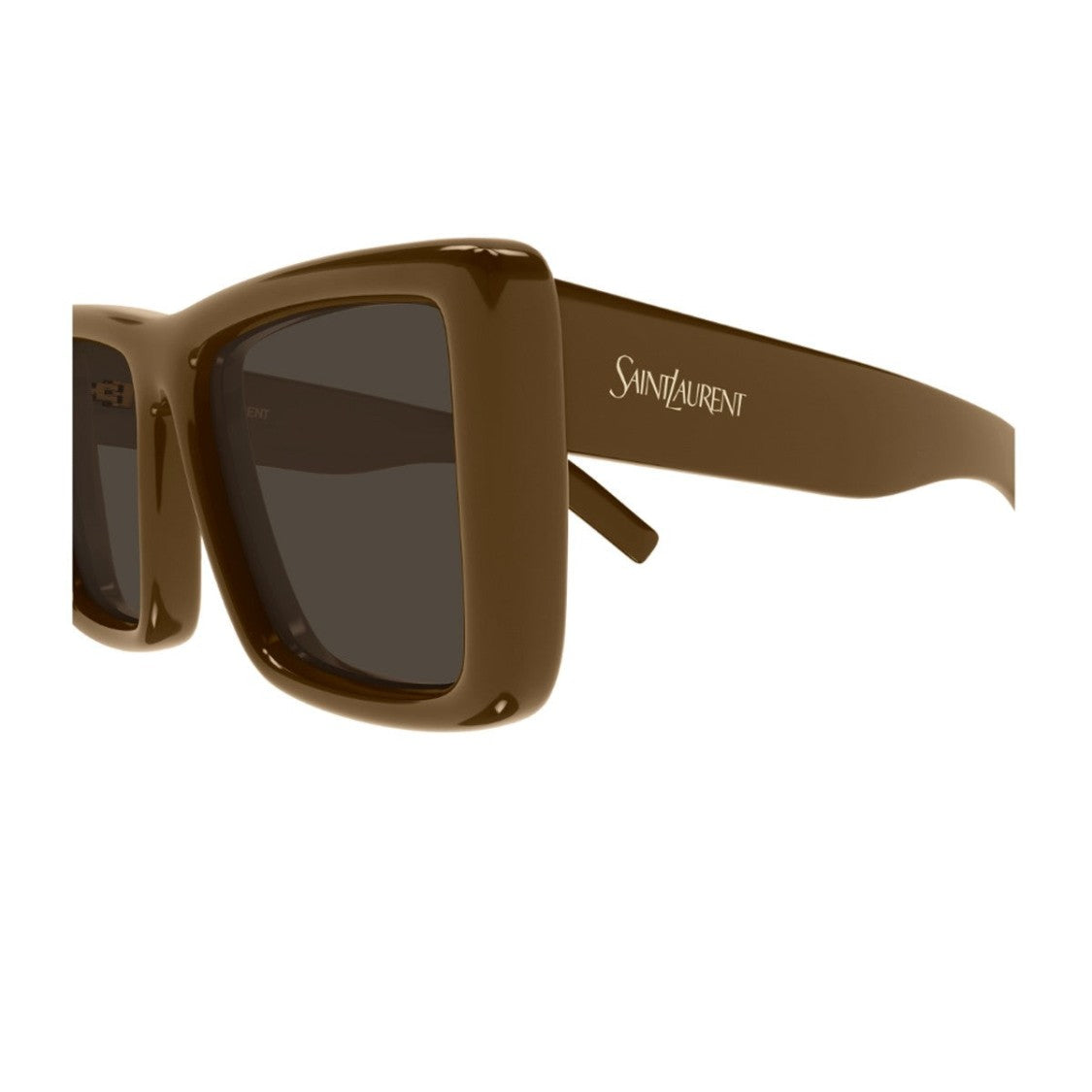Saint Laurent Brown Howl Acetate Square Sunglasses