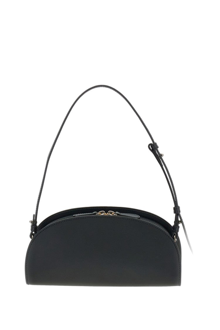 A.P.C. Elongated Demi-Lune Shoulder Bag With Gold Accents