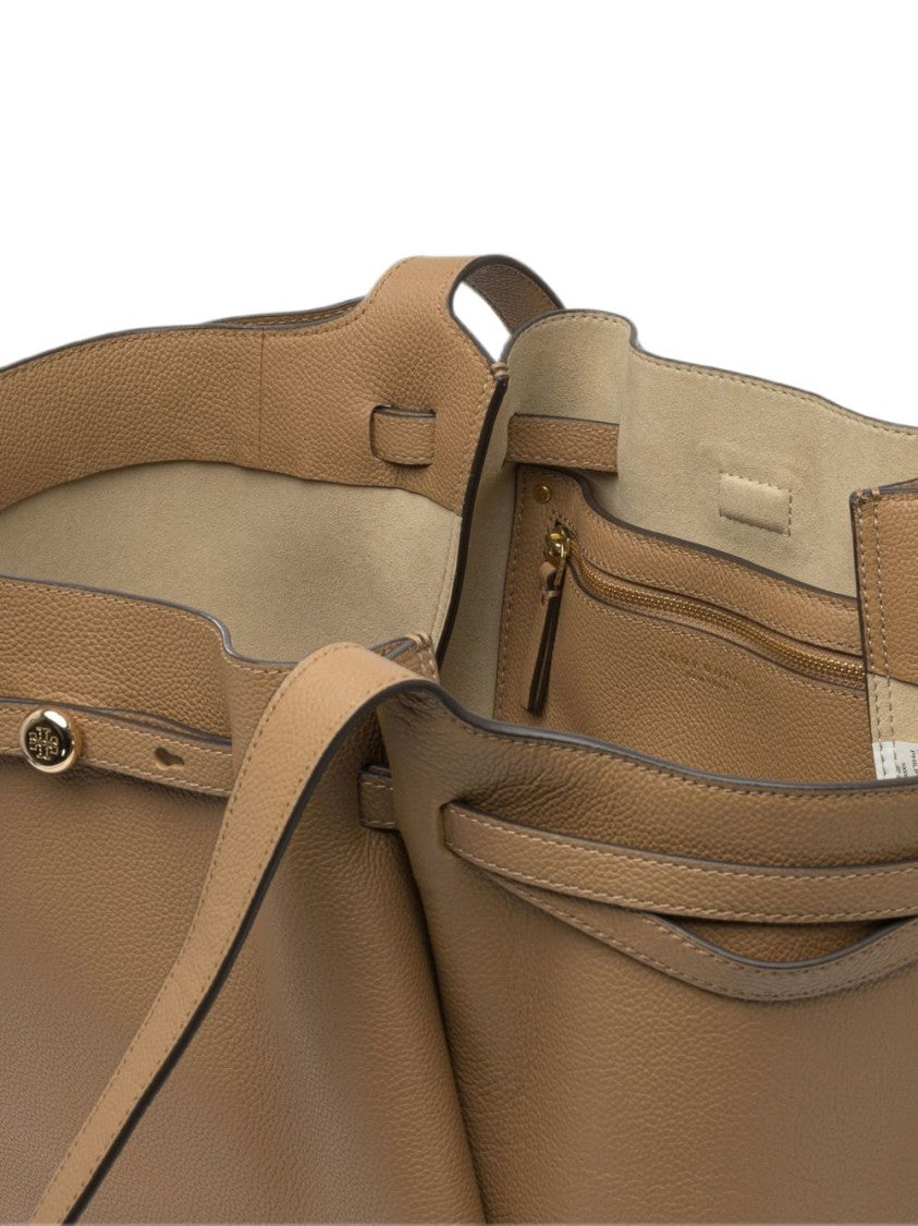 Tory Burch Romy Pebbled Leather Wide Strap Tote Bag