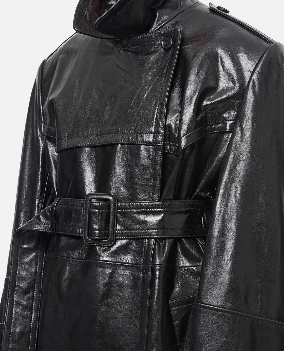 Sportmax Alfeo Leather Trench Coat