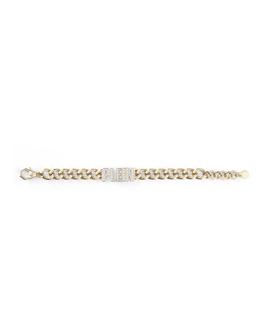 Philipp Plein Bold Gold Chain Bracelet With Preciosa Crystals