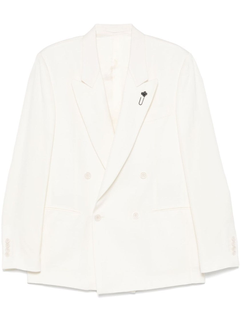 Lardini Double-Breasted Light Beige Jacket