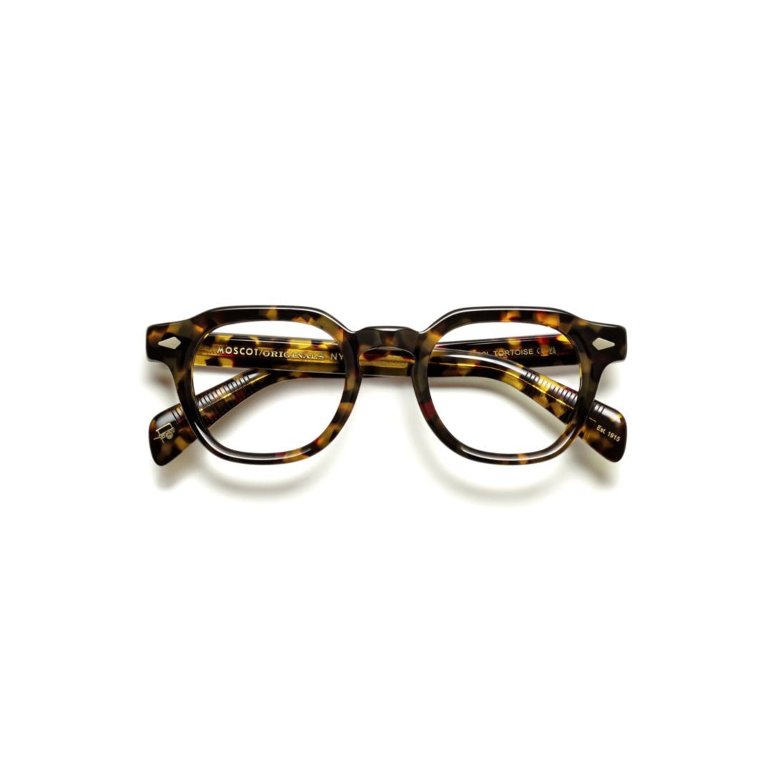 Moscot Or-Dol-O Dolt Round Tortoiseshell Acetate Eyeglasses With Keyhole Bridge