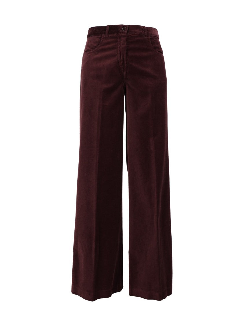 Aspesi High Waisted Textured Straight-Leg Pants