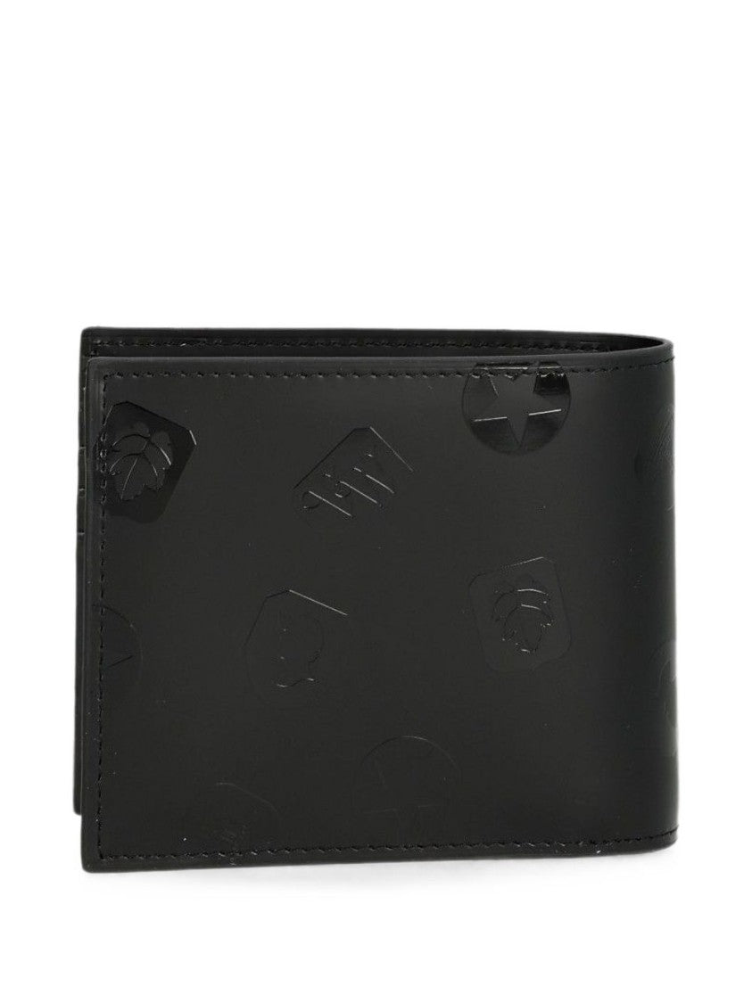 Vivienne Westwood Black Embossed Planetary Motif Leather Wallet