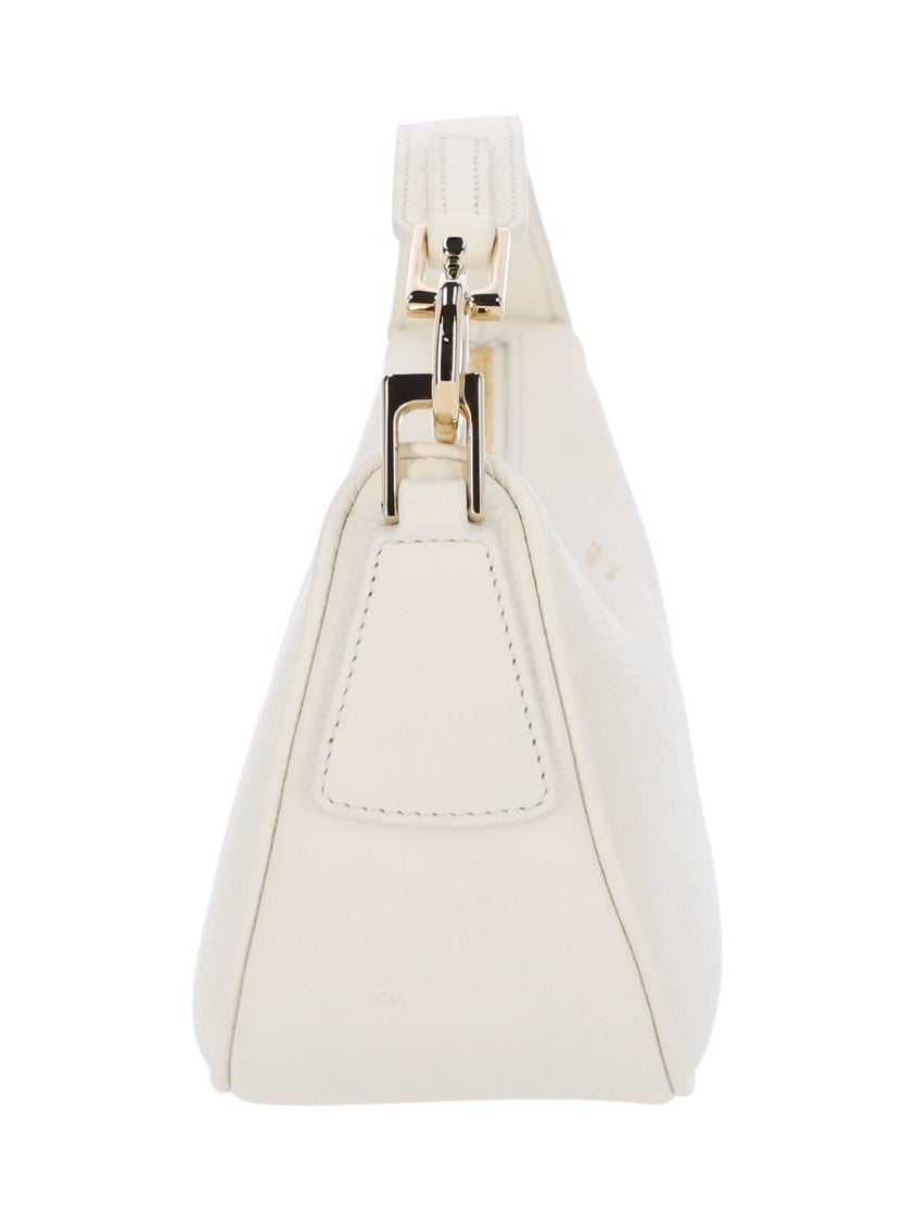 Ferragamo Mini Hobo Bag In White Calfskin