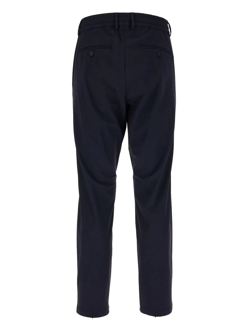 Cruna Tailored Black Tapered Leg Polished Trousers