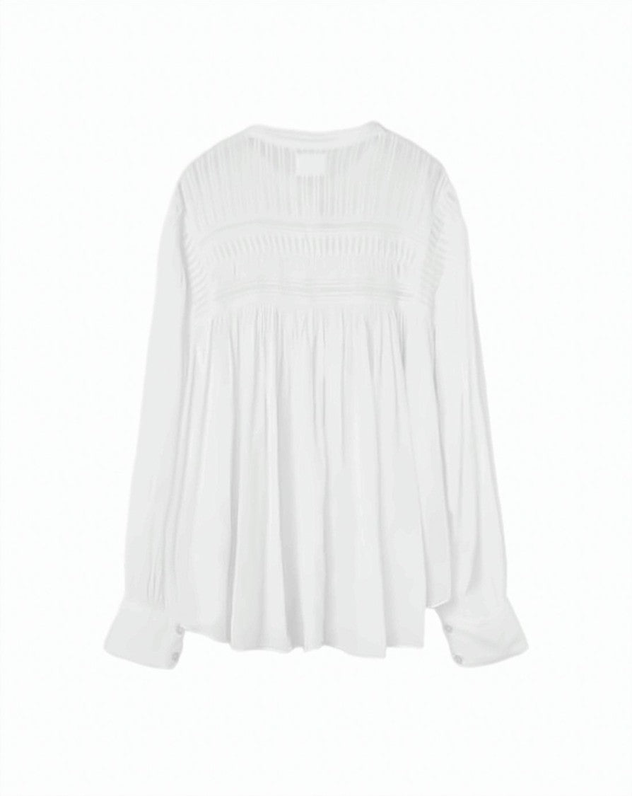 Isabel Marant Textured White Oversized Shirt With Flared Cuffs