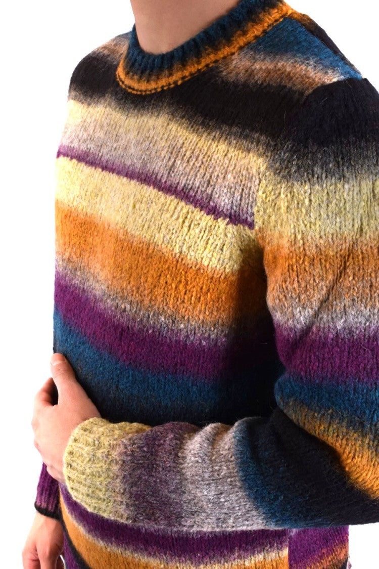 Dondup Horizontal Stripe Knitwear Sweater In Multicolor Palette