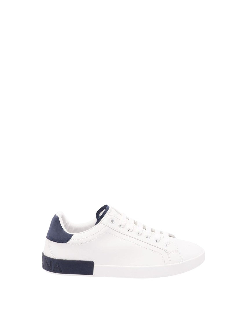 Dolce & Gabbana Navy Blue Calf Leather Sneakers