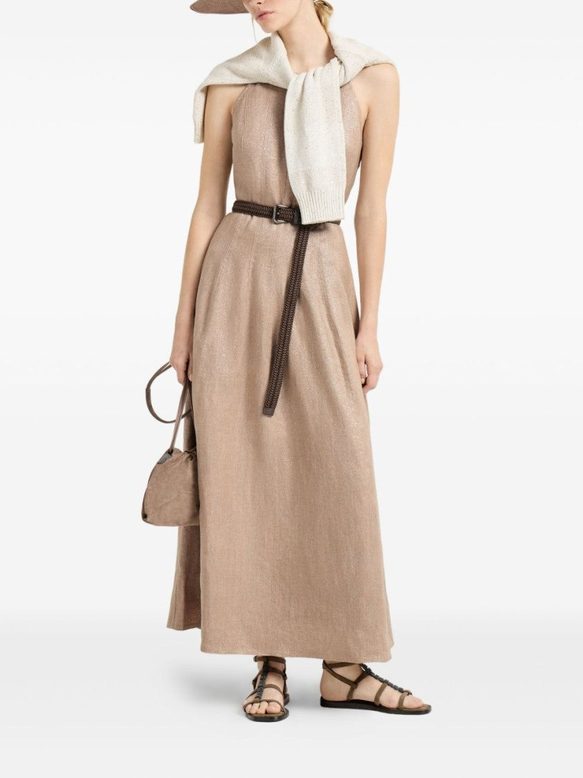 Brunello Cucinelli Fitted Sleeveless Maxi Dress