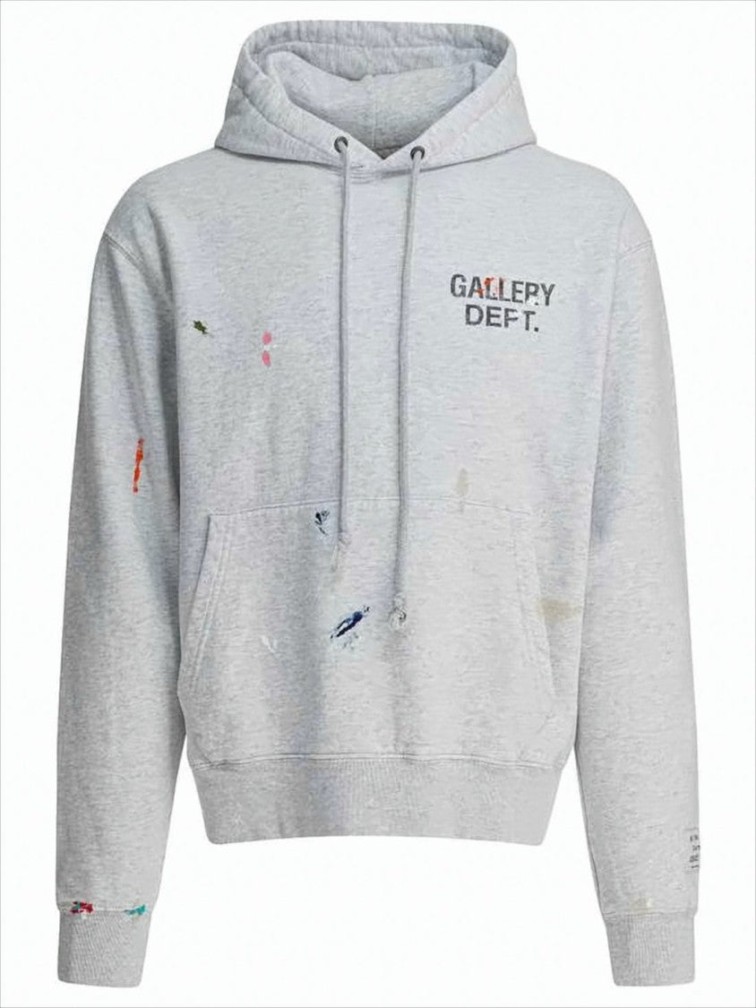 Gallery Dept. Light Grey Hoodie With Paint Splatter