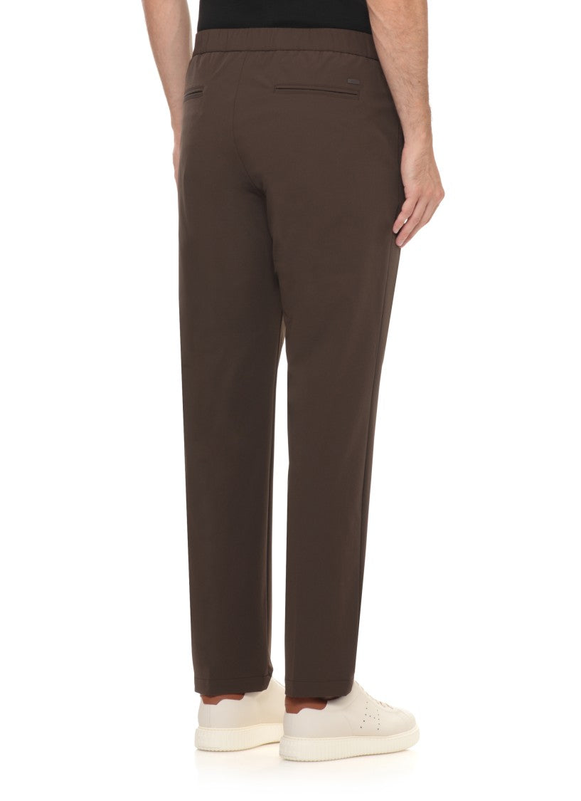 Herno Brown Straight-Leg Drawstring Pants