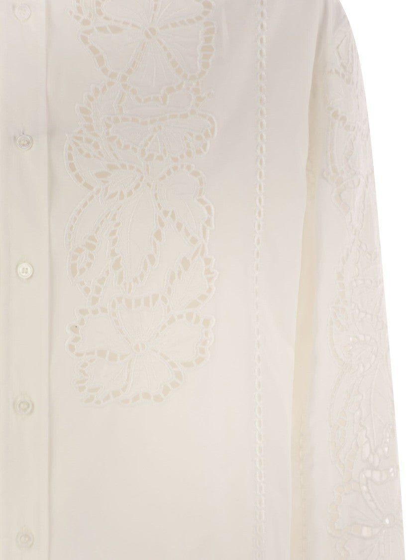 Max Mara Elmi - Embroidered Soft Poplin Shirt