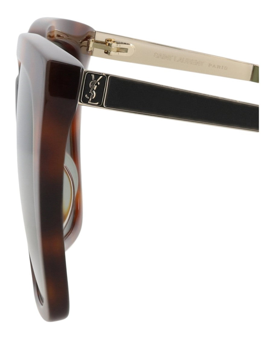 Saint Laurent Cat Eye-Frame Acetate Sunglasses With Metal Temples And Distinctive Logo