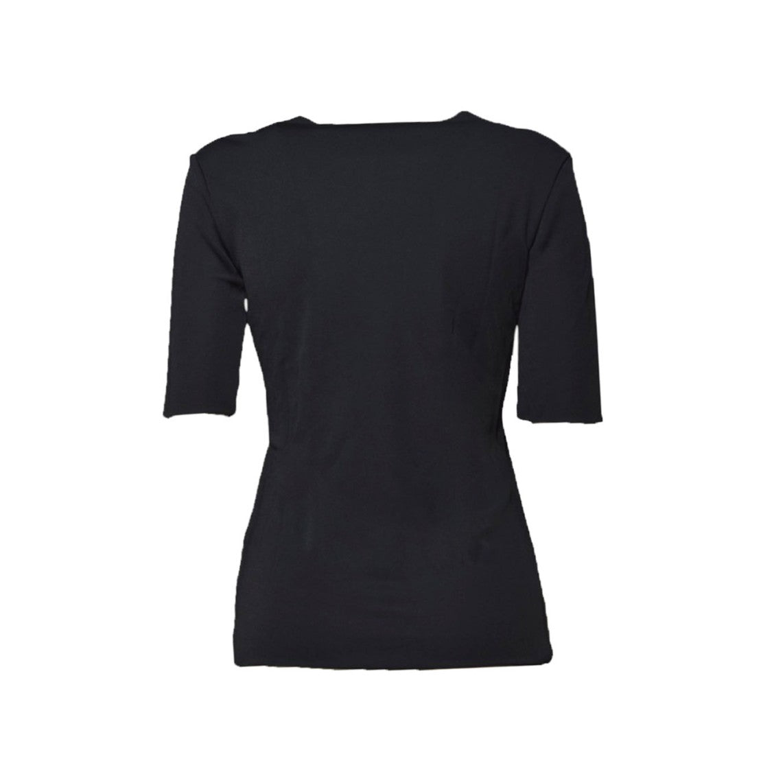 Jil Sander Black Flowing Viscose Short-Sleeved Top