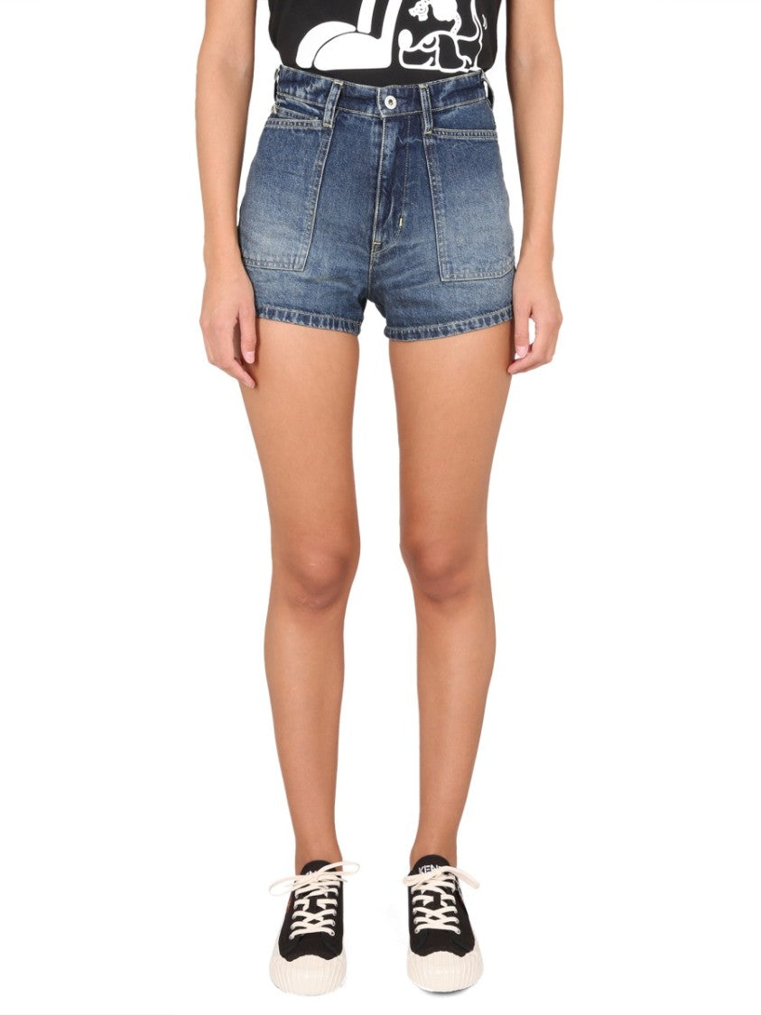 Kenzo High-Waisted Denim Shorts With Tailored Fit