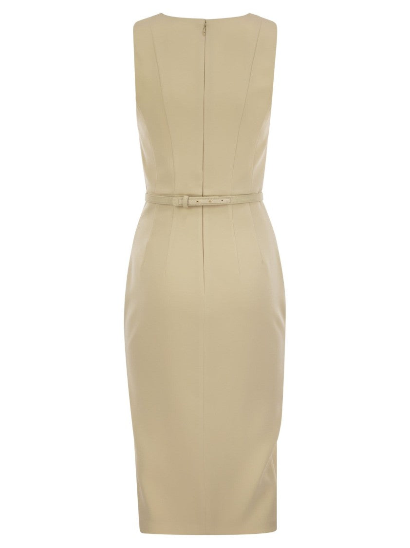 Elisabetta Franchi Crepe Bustier Dress With Contrasting Topstitching