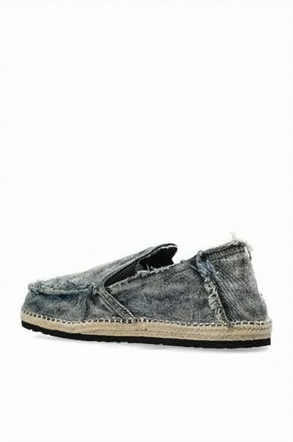Diesel Distressed Denim Slip-On Sneakers