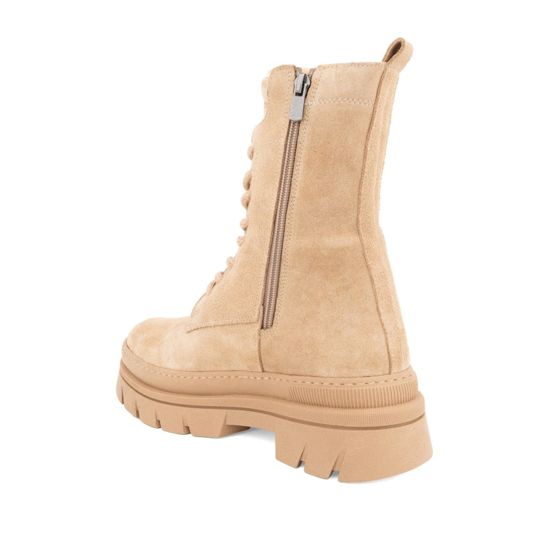 Prato Creativo Brown High Lace-Up Ridged Sole Suede Boots