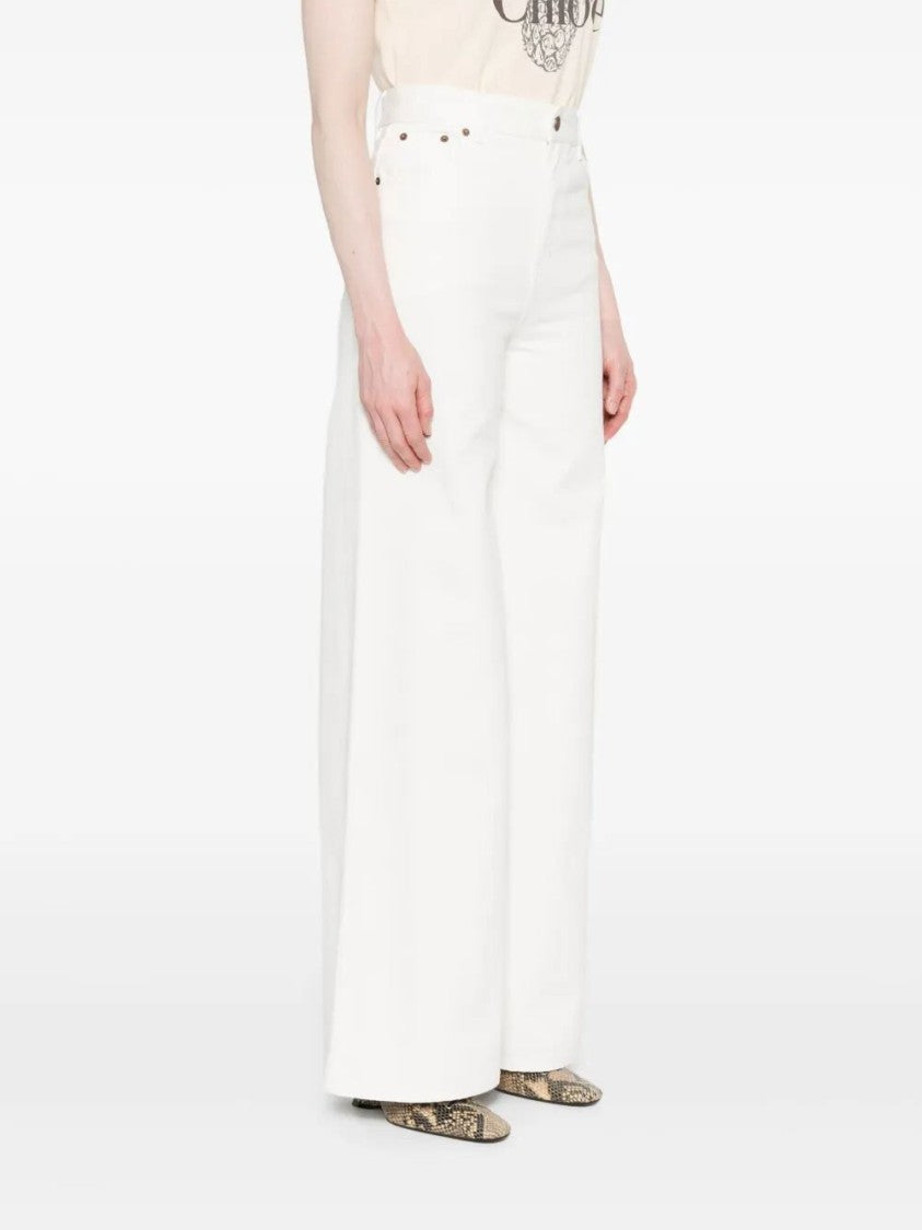 Chloé High-Waisted Wide-Leg Pants With Five-Pocket Styling