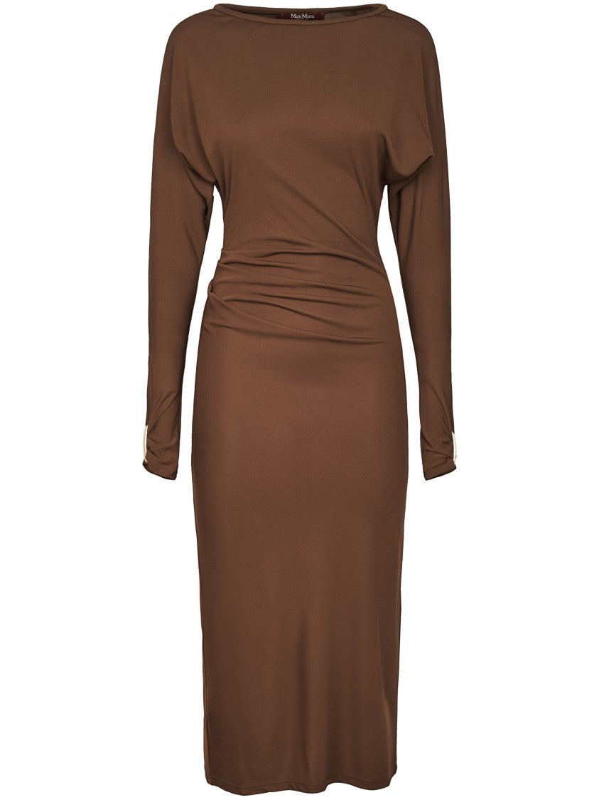 Max Mara Fitted Midi Dress With Long Sleeves