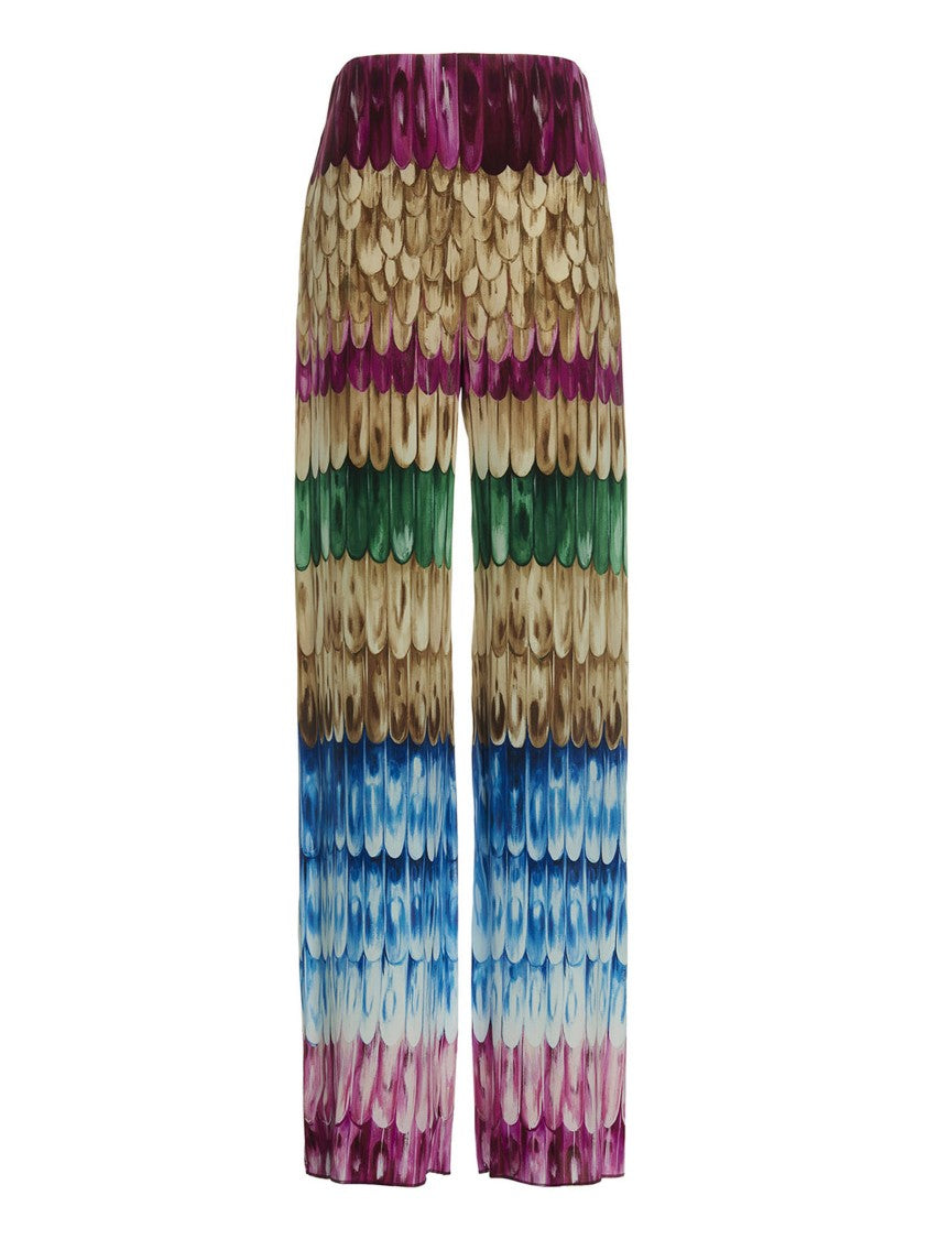 Valentino Garavani Silk Pants With Unique Scale Print