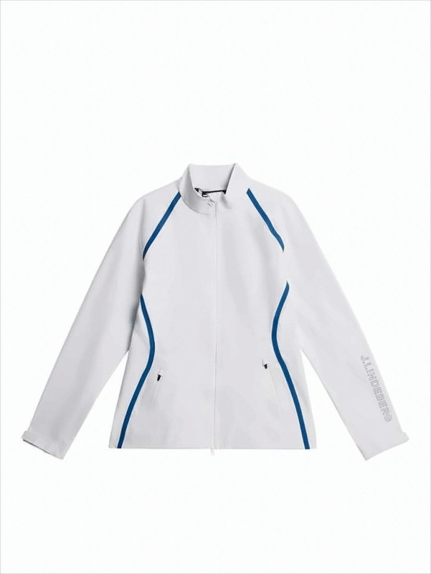 J Lindeberg Fitted White Jacket With Sporty Accents