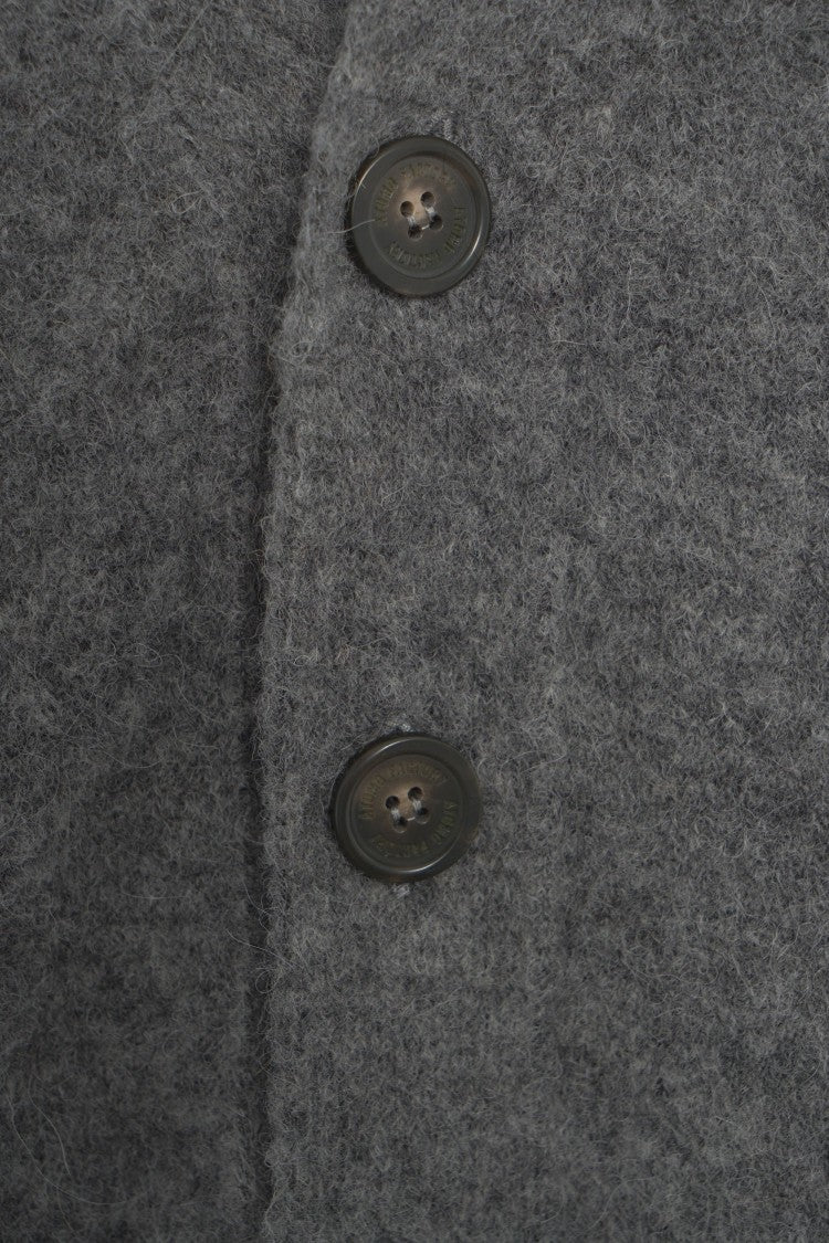 Atomo Factory Luxurious Virgin Wool Cardigan With Textured Knit And V-Neckline