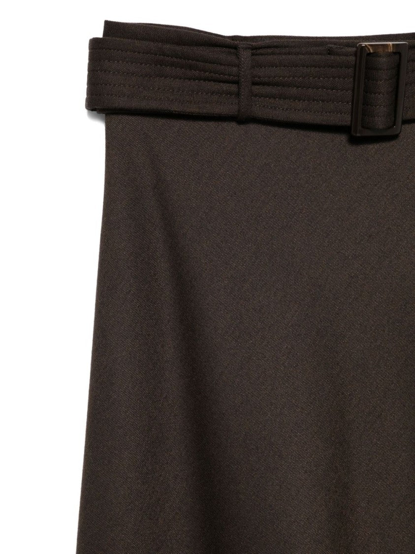 Dexterior Tailored A-Line Grey Skirt With Matching Belt