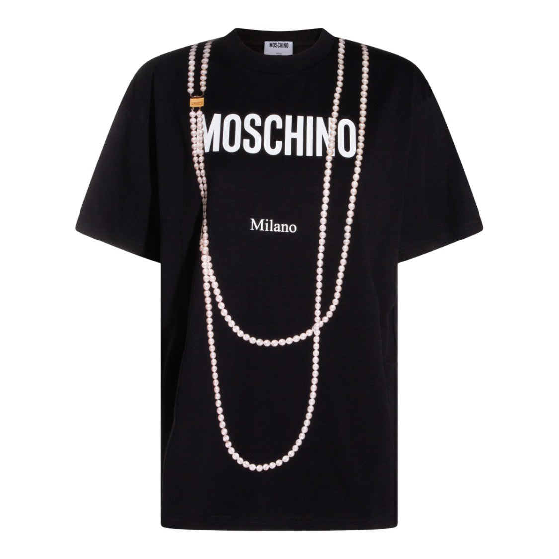 Moschino Classic Black T-Shirt With Round Neckline And Fitted Silhouette