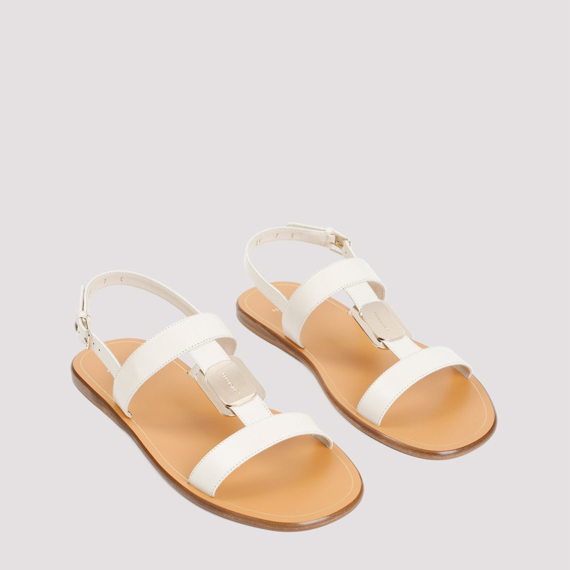 Ferragamo White Mascarpone Lamb Leather Vida Sandals