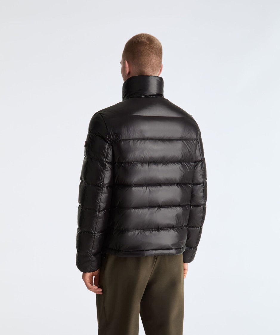 Peuterey Black Glossy Stand-Collar Down Puffer Jacket