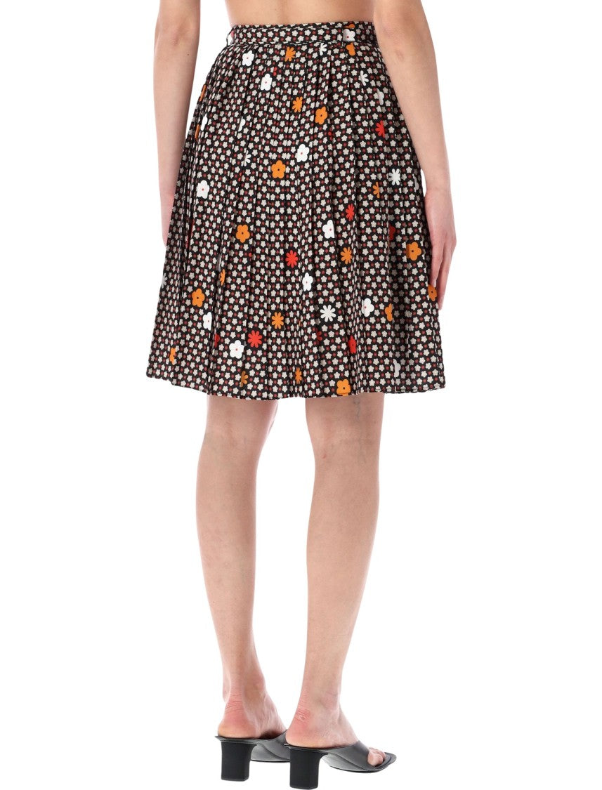 Mm6 By Maison Margiela Plitted Flower Flared Skirt