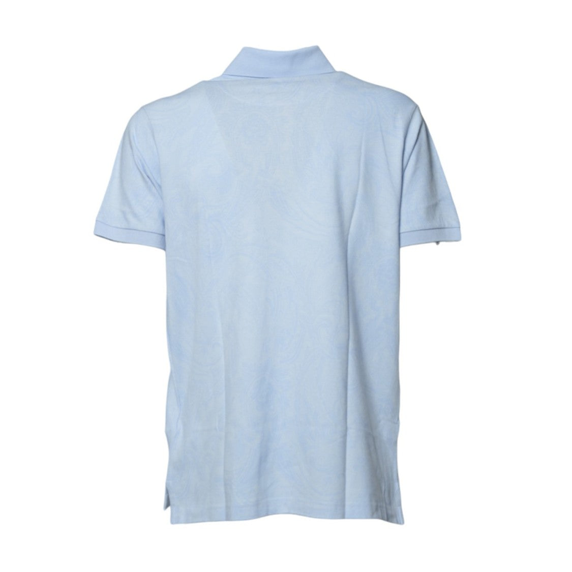 Etro Light Blue Cotton Jacquard Polo