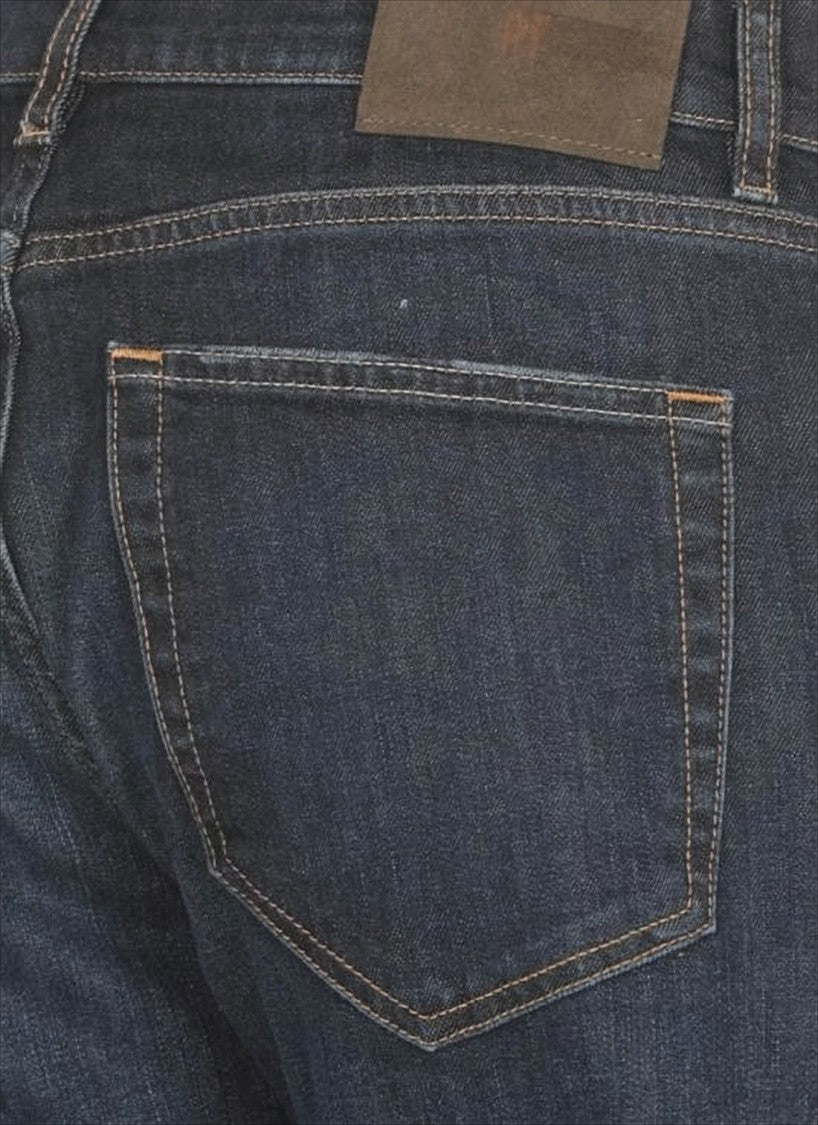 Pt Torino Straight-Leg Denim Pants With Dark Indigo Wash And Five-Pocket Design