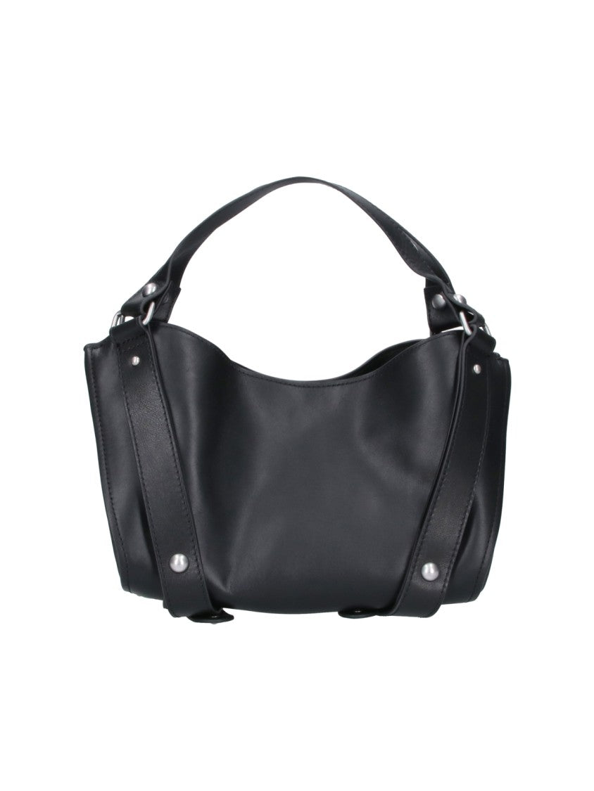 Diesel Small Black Leather Handbag With Top Handle