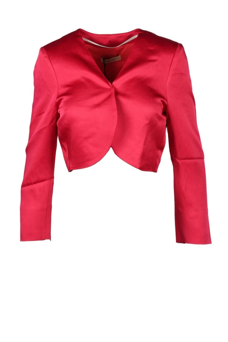 Twin-Set Fuchsia Open Acetate-Blend Bolero