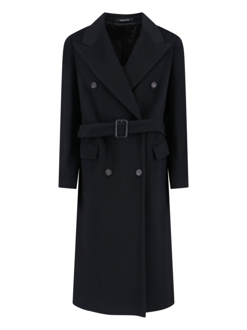 Tagliatore Black Jole Double-Breasted Cashmere Coat