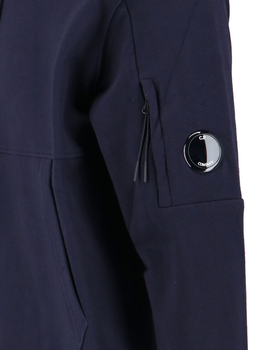 C.P. Company Logo Hoodie Navy Blue