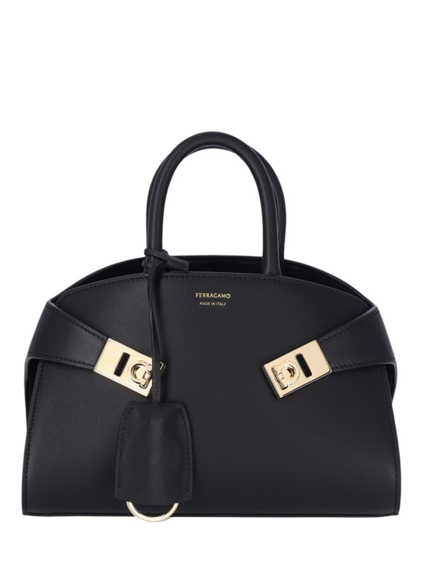 Ferragamo Hug Mini Gold Accent Structured Handbag