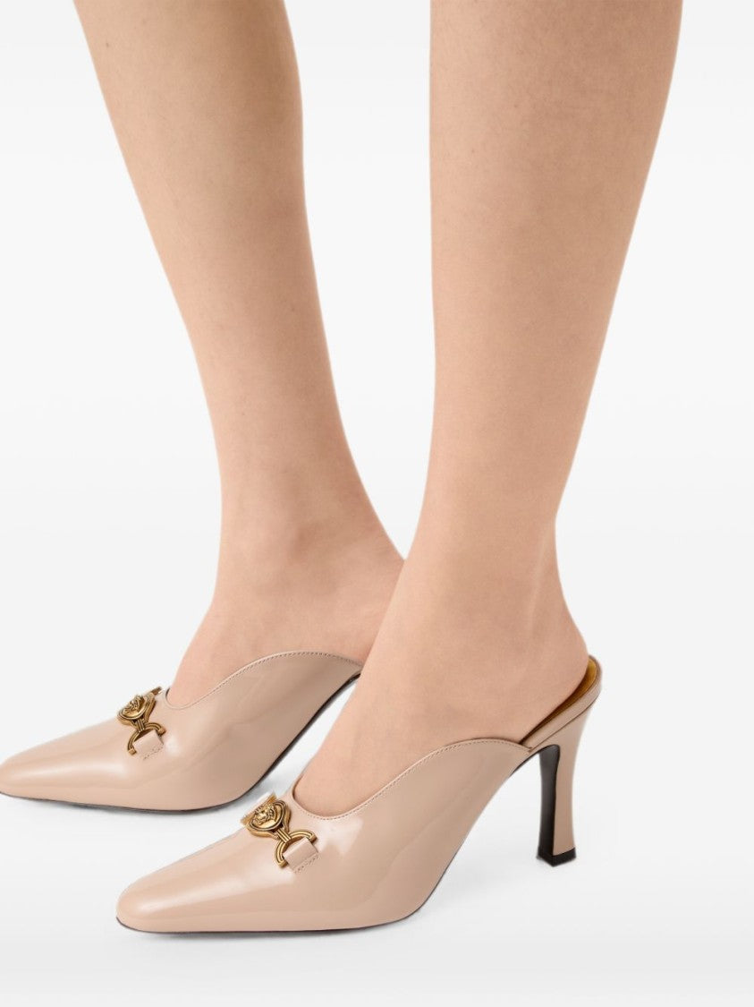 Versace Pointed Toe Glossy Sandals