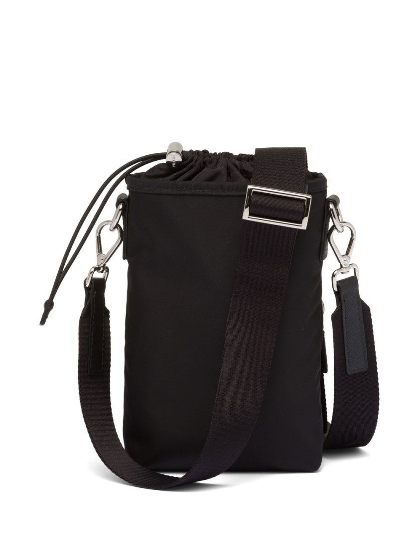 Prada Black Rectangular Crossbody Drawstring Bag