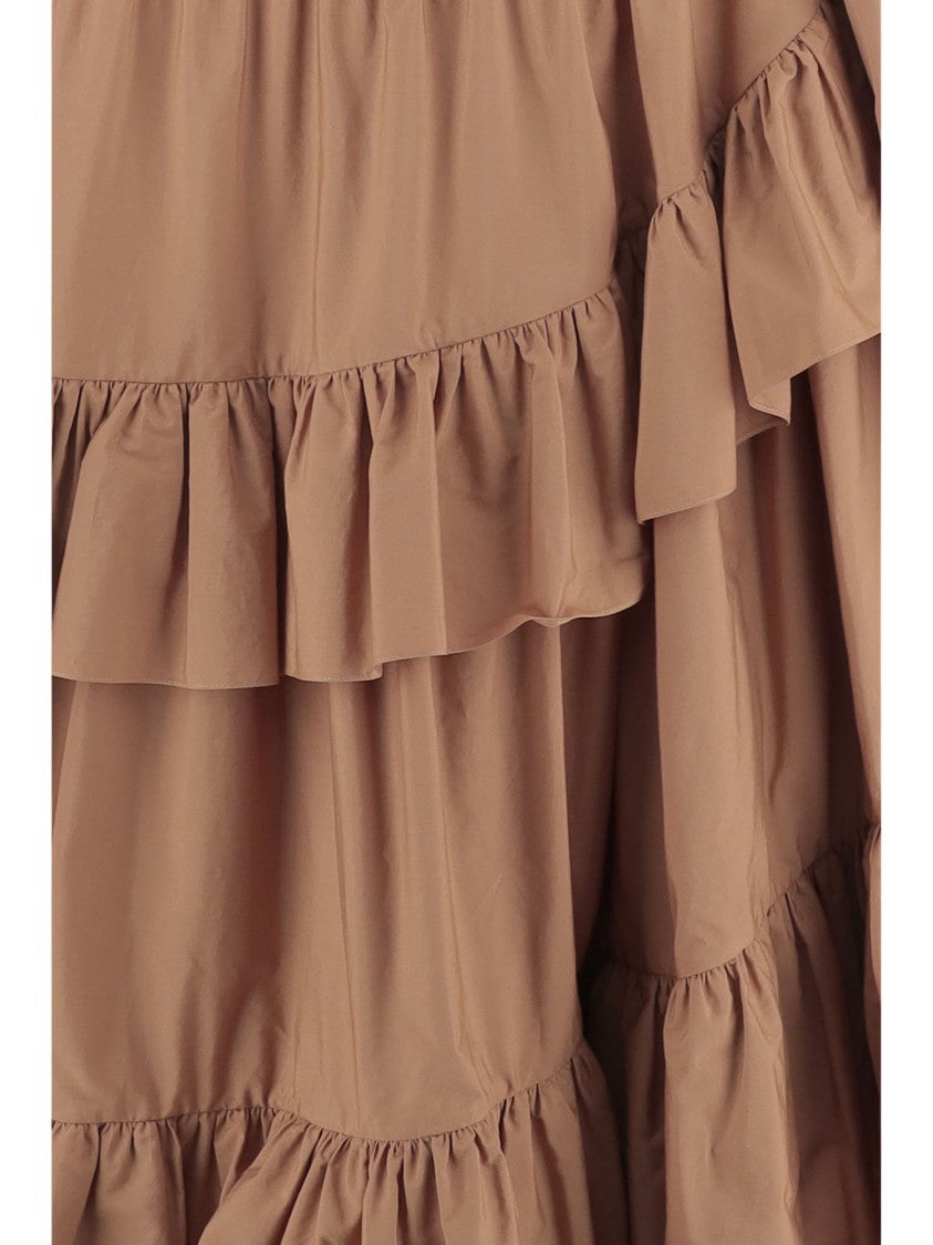 Chloé Cotton Poplin Ruffled Skirt
