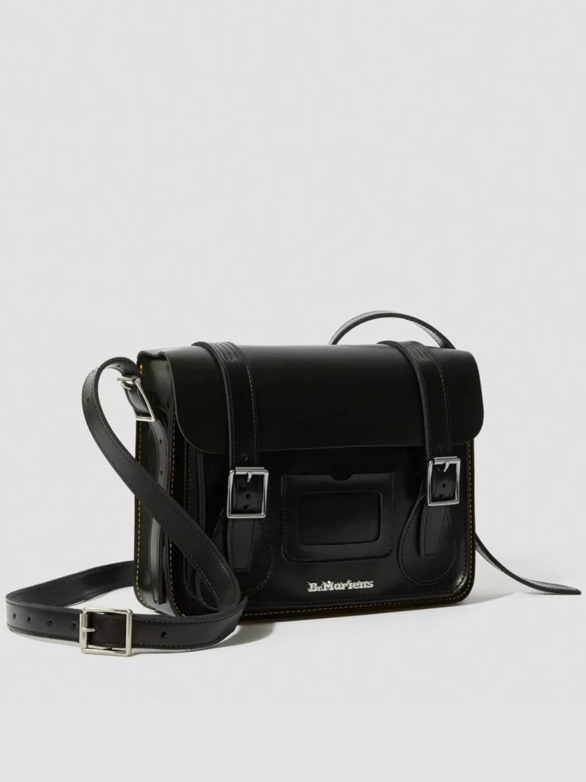 Dr. Martens Black 11`` Leather Buckle Satchel