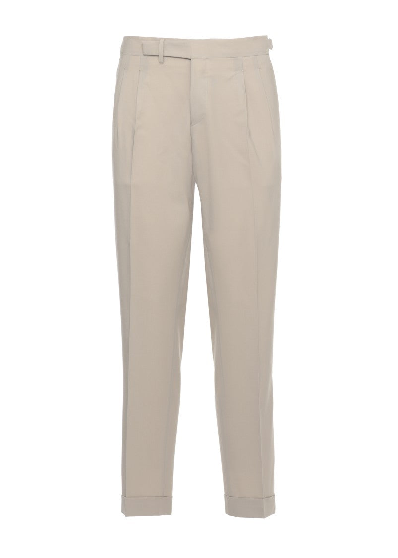 Briglia 1949 Beige Quartieris Wool Straight-Leg Pants