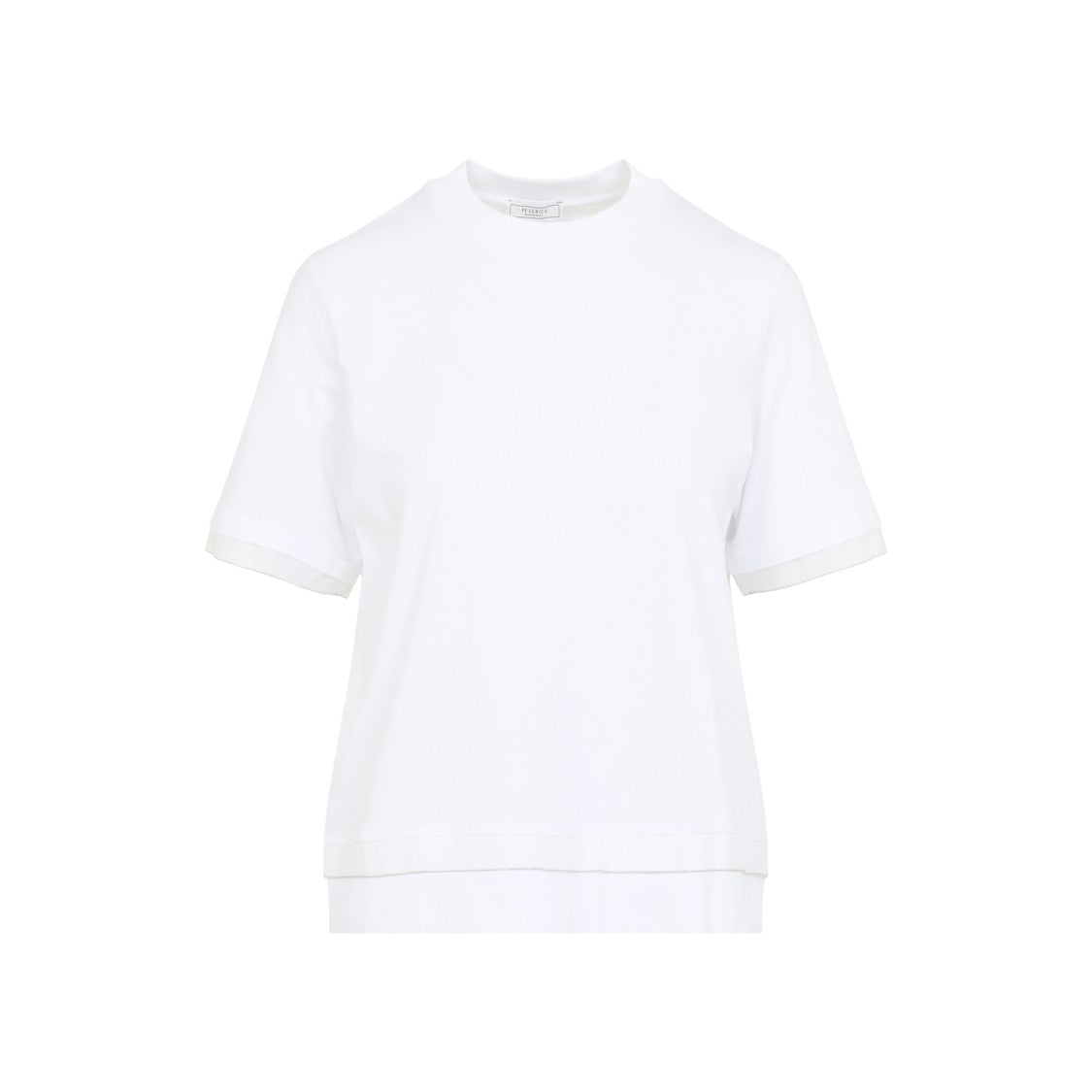 Peserico Classic Cotton Blend T-Shirt With Ribbed Details