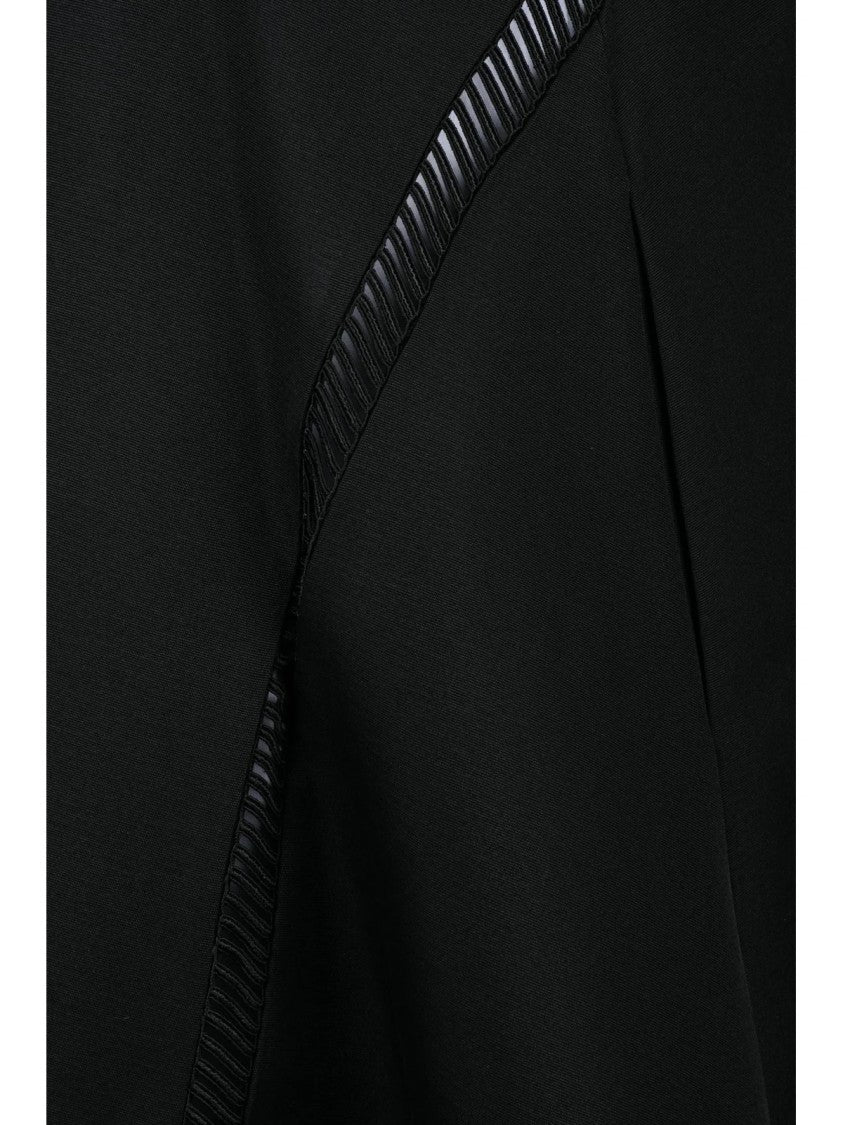 Sacai Black Crossover Cutout Silk-Blend Mini Dress